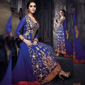 Women's Indian Long Maxi Embroidered Dress Anarkali - Custom Size